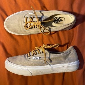 Tan Burlap Classic Lace-Up Vans